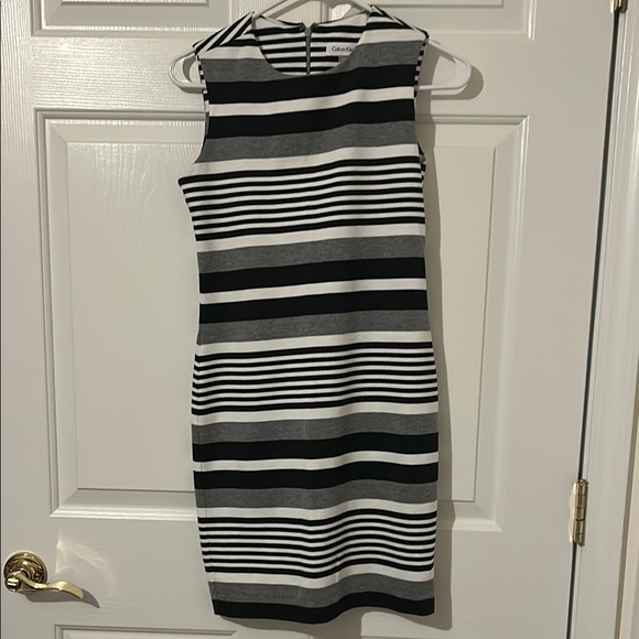 Calvin Klein Black and White Striped Dress - Picture 1 of 3